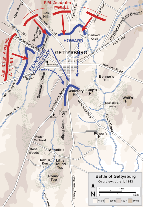 Gettysburg Battle Map Day1