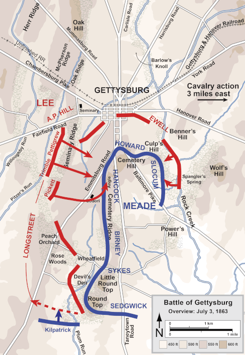 Gettysburg Battle Map Day3