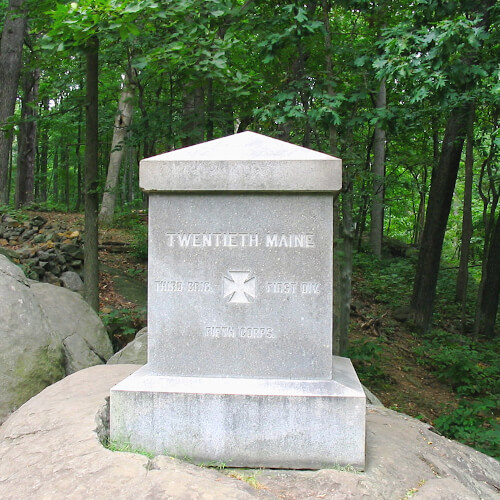 20th Maine Monument Little Round Top Gettysburg Battlefield Pennsylvania